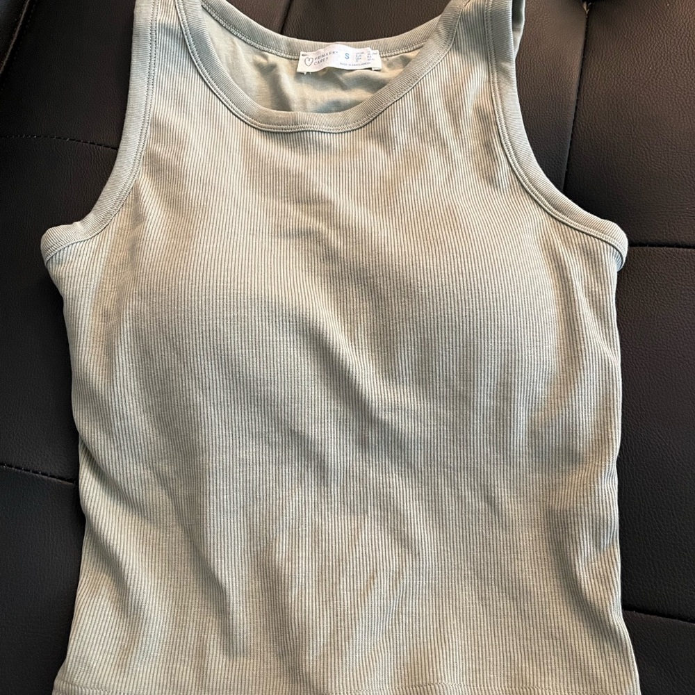 Primark Sage Green Fitted Tank Top